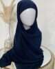 Vente en ligne hijab bleu marine à enfiler avec bonnet, en gros et au détail voile soie de médine de bonne qualité 100% opaque, long, livraison rapide en 24H Nouveau hijab en soie de médine à enfilé avec bonnet intégrer, Cendrijab est situé dans le nord de la France